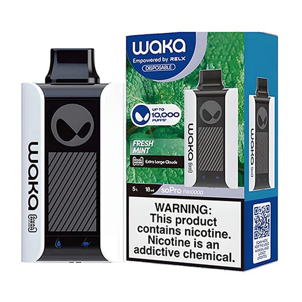 WAKA SoPro PA10000 Disposable | 10,000 Puffs | 18mL | 50mg | MOQ 10 | Fresh mint with Packaging