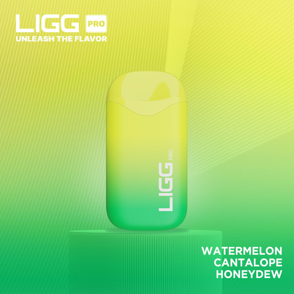 Ligg Pro Disposable | 5500 Puffs | 14mL  | 50mg | MOQ 10 | Watermelon Cantalope Honeydew