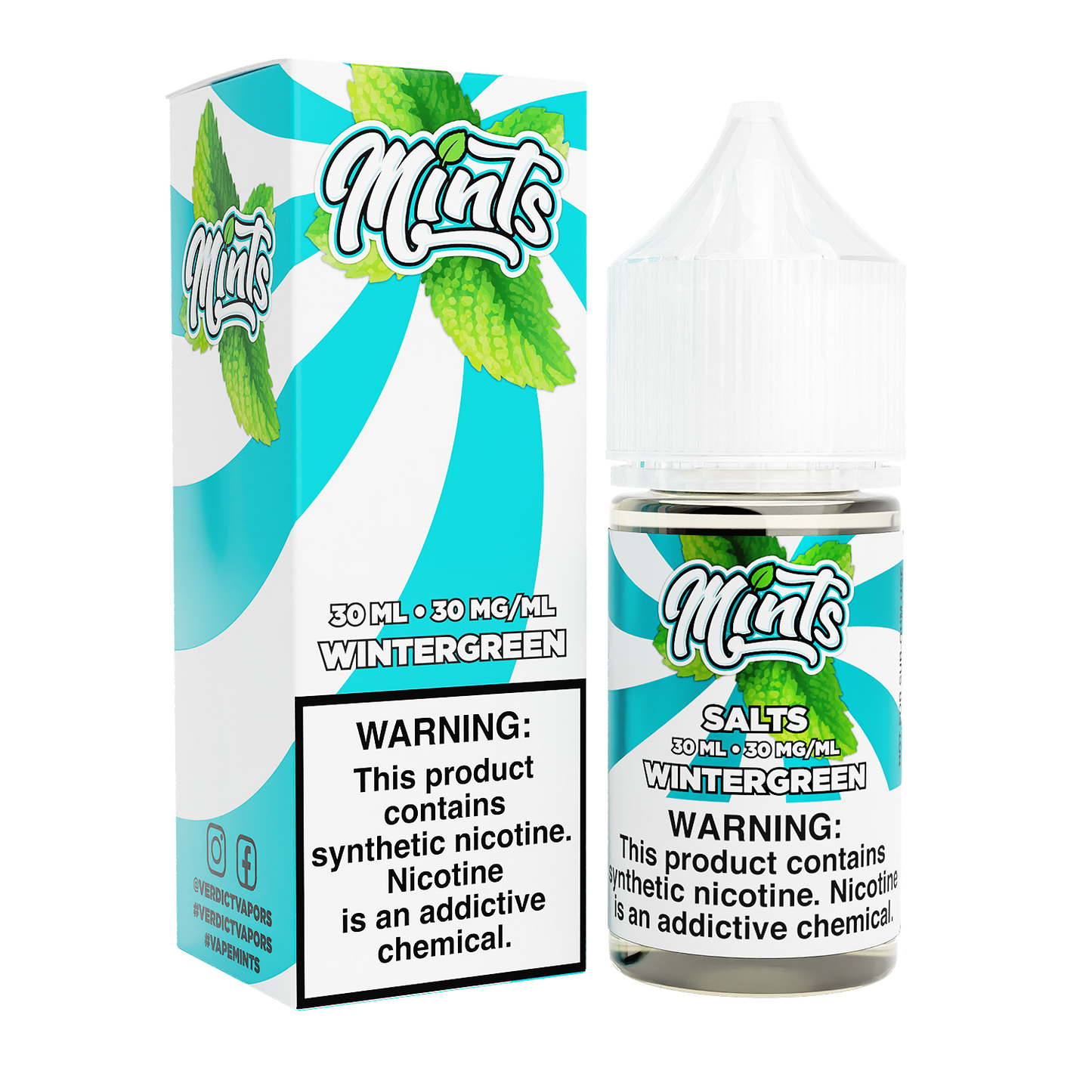 Mints Salt Series E-Liquid 30mL | Wintergreen with packaging