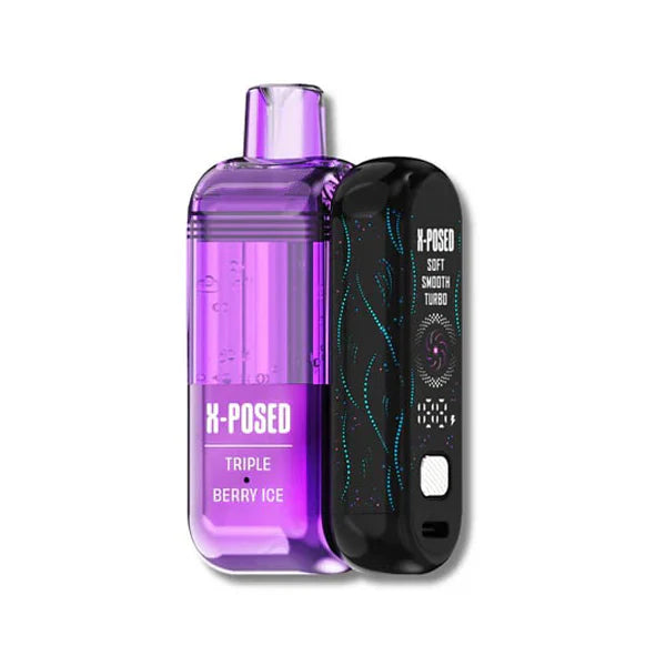 X-Posed – Dispo Kit- 35000Puff- 16mL Dispo plus Power Dock | Triple Berry Ice