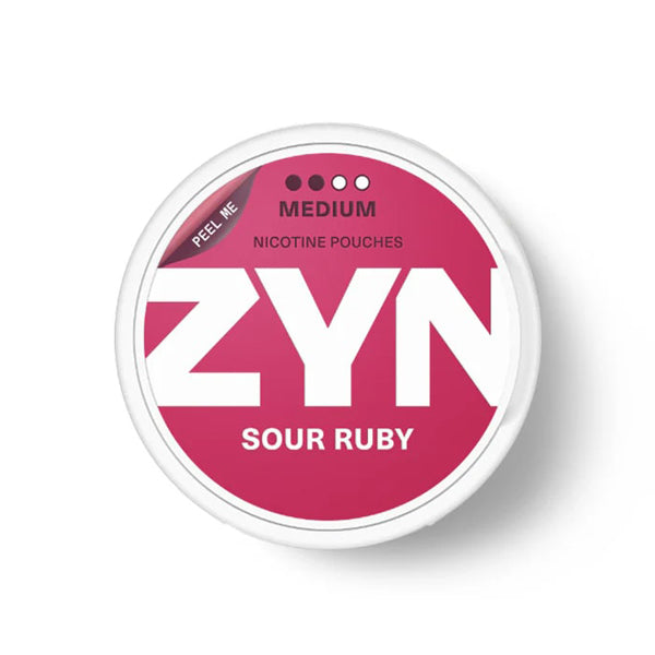 ZYN Nicotine Pouches | (20ct Can) | (5-Can Pack) | Eu Edition | Sour Ruby Medium